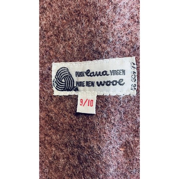 Vintage Casa de Lana 100% Virgin Wool Hooded Belted Retro Coat Women’s Size 9/10 - Picture 12 of 14